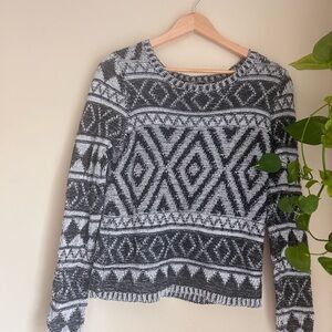 Lucky Brand Monochrome Geometric Sweater